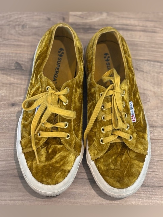 Superga Shoes - Superga 2750 Crushed Velvet Sneakers – Mustard Yellow – Size 5.5